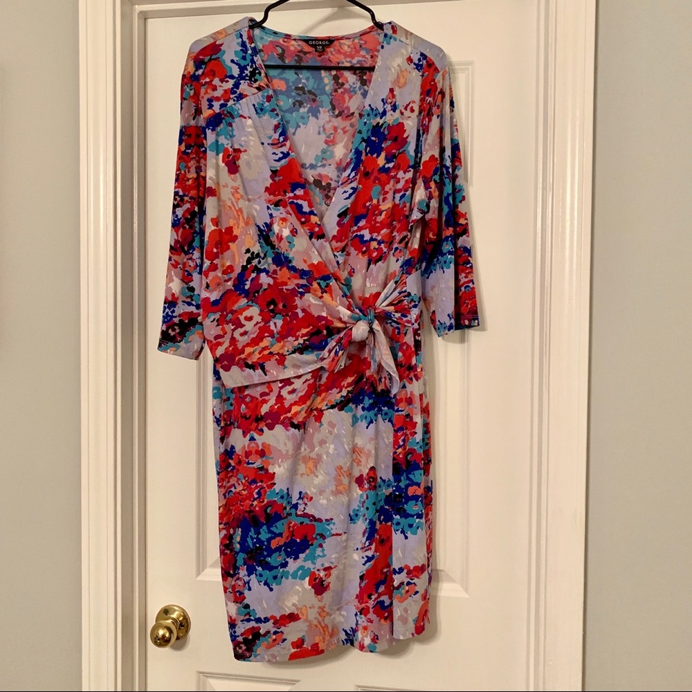 George Wrap Front Floral Print Dress
